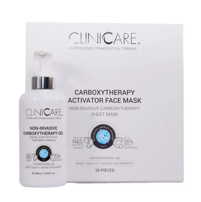 ClinicCare Carboxytherapy aktivátor és arcmaszk csomagolása